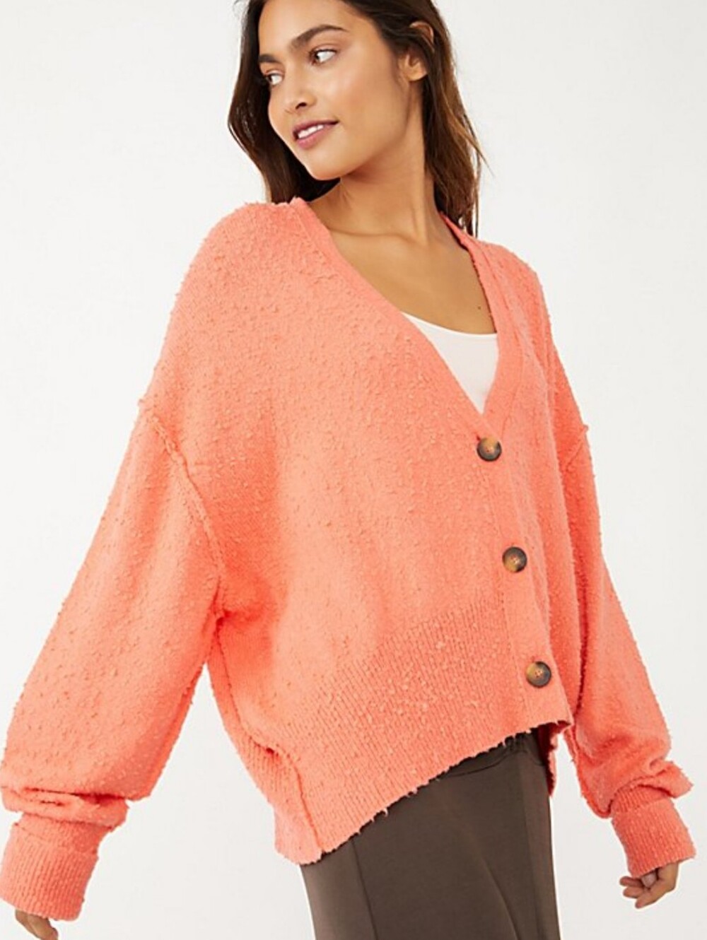 Free People. Found My Friend Cardigan In Coral Size Small